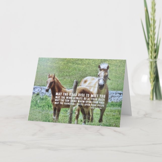 CELTIC PONIES-gratulationskort Tack Kort (Framsida)