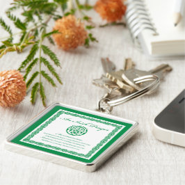 Celtic Prayer St. Patrick's Day Fyrkantig Silverfärgad Nyckelring