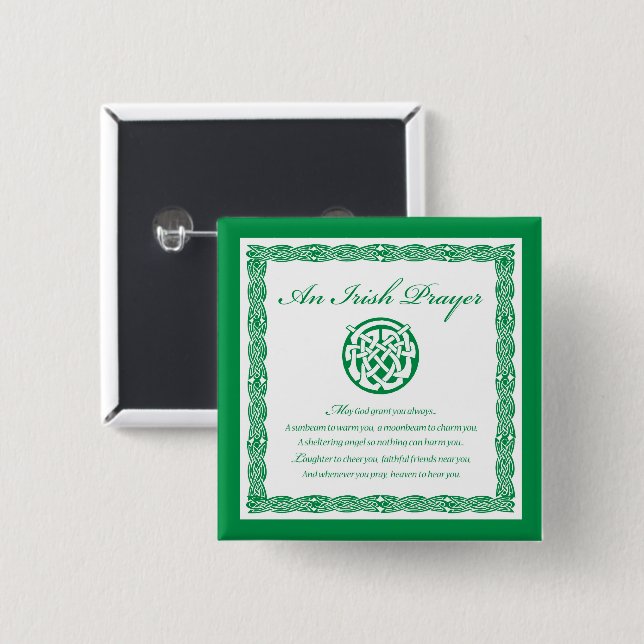 Celtic Prayer St. Patrick's Day Knapp (Framsida & baksida)