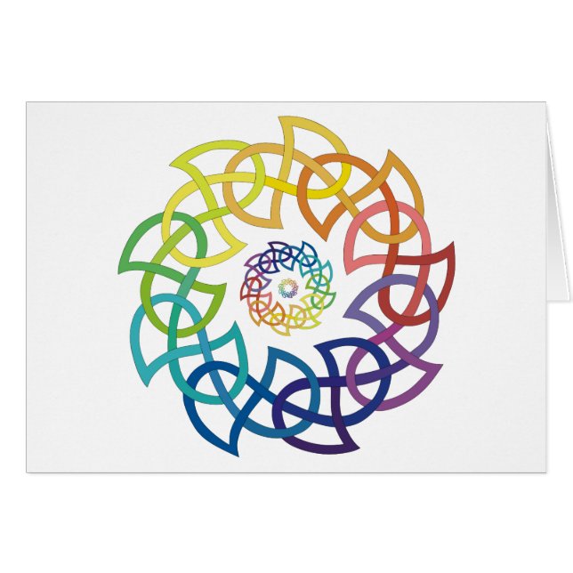 Celtic Rainbow Knotwork Ringar Hälsningskort (Framsidan Horizontal)