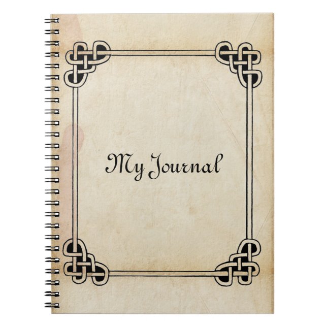 Celtic Ram Antique Titta Journal Anteckningsbok Med Spiral (Framsidan)