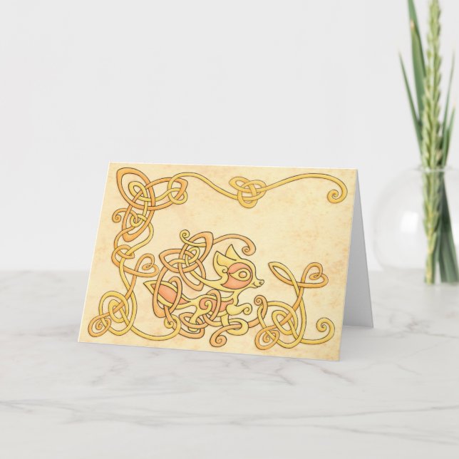 Celtic rävhälsningkort kort (Framsida)