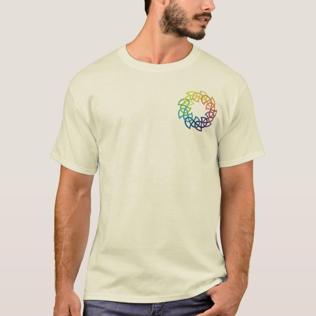 Celtic regnbågeKnotwork ringar T-shirt (Framsida)
