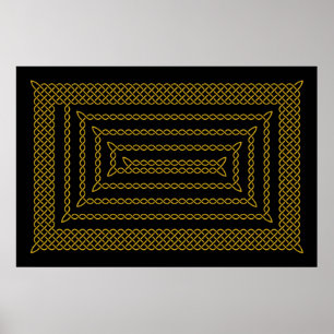 Celtic rektangulär spiral för guld och för svart poster