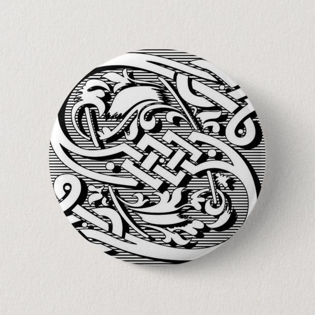 Celtic renaissancemonogram S för gotisk victorian Knapp (Framsida)