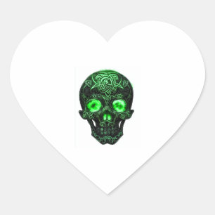 Celtic Rune Skull Hjärtformat Klistermärke
