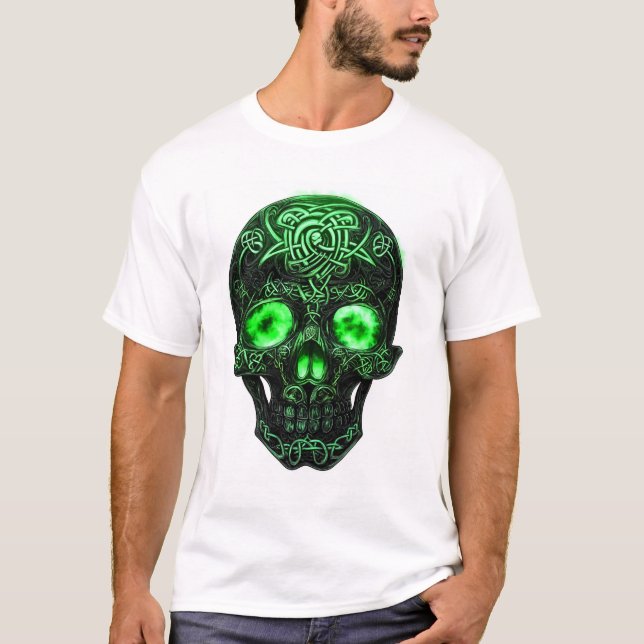 Celtic Rune Skull T Shirt (Framsida)