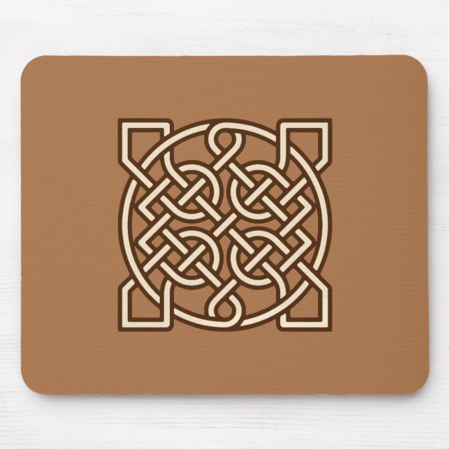 Celtic Sailor's Knot, Camel Tan, Cream and Brown Musmatta (Framsidan)