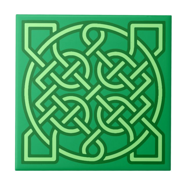 Celtic Sailor's Knot, Emerald and Lime Green Kakelplatta (Framsidan)
