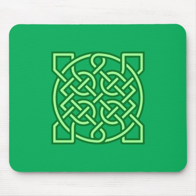 Celtic Sailor's Knot, Emerald and Lime Green Musmatta (Framsidan)