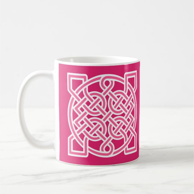 Celtic Sailor's Knot, Fuchsia Rosa and White Kaffemugg (Vänster)