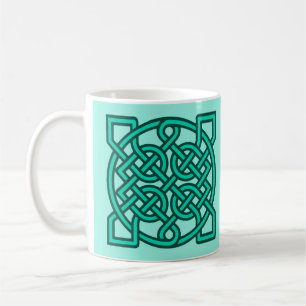 Celtic Sailor's Knot, Turcos, Aqua and Teal  Kaffemugg