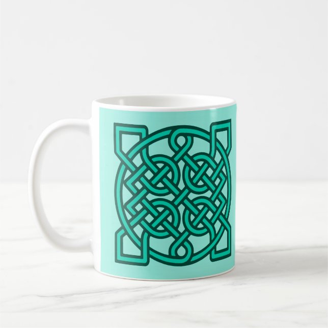 Celtic Sailor's Knot, Turcos, Aqua and Teal Kaffemugg (Vänster)
