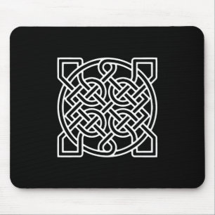 Celtic Sailor's Knot, White på en svart bakgrund Musmatta
