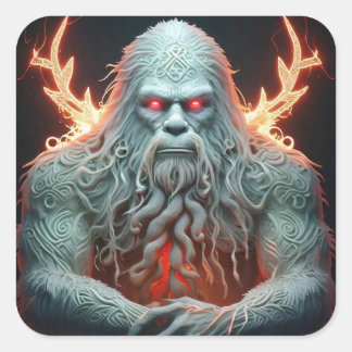 Celtic Sasquatch Fyrkantigt Klistermärke