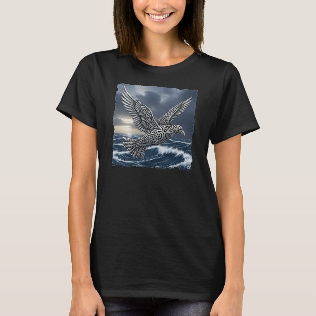 Celtic Seabird över havet! T Shirt (Framsida)