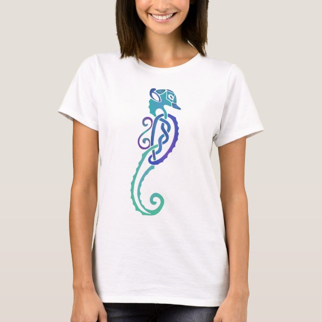 Celtic Seahorse Tee Shirt (Framsida)