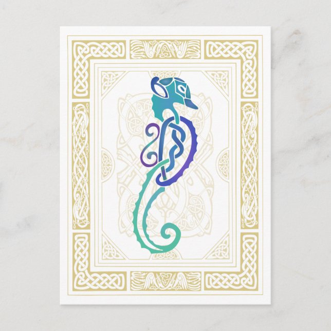 Celtic Seahorse Vykort (Framsida)