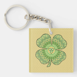 Celtic Shamrock Acrylic Keychain