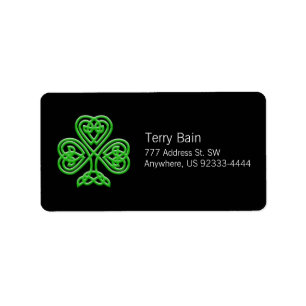 Celtic Shamrock Adressetikett