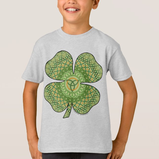Celtic Shamrock Barn och Baby Light Shirt Tee (Framsida)