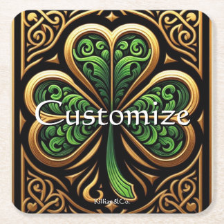Celtic Shamrock Coaster Underlägg Papper Kvadrat