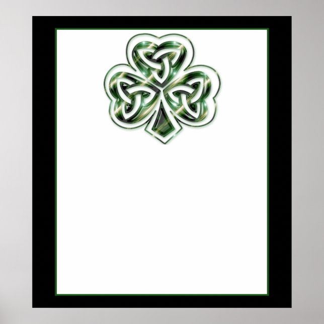 Celtic Shamrock Design 2 Poster/skriv ut 2 Poster (Framsidan)
