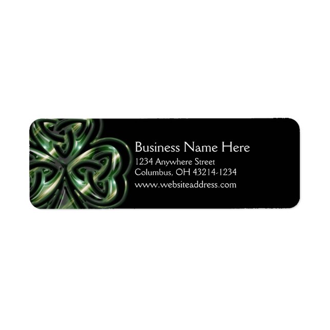 Celtic Shamrock Design 2 Returetiketter 2 Returadress Etikett (Framsidan)