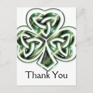Celtic Shamrock Design 2 Tack Postkort 2 Vykort