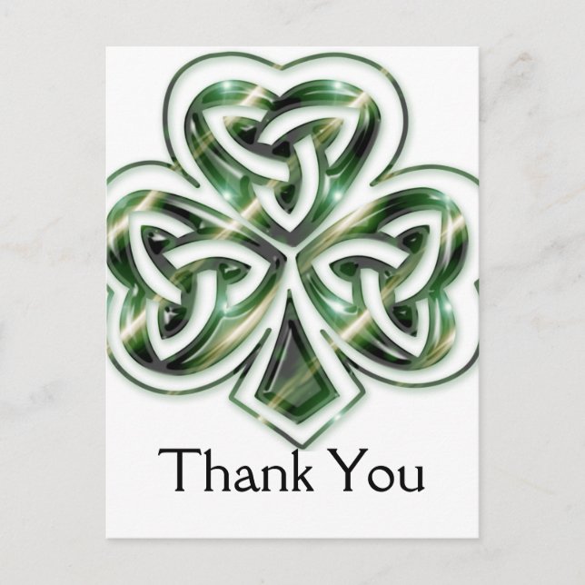 Celtic Shamrock Design 2 Tack Postkort 2 Vykort (Framsida)