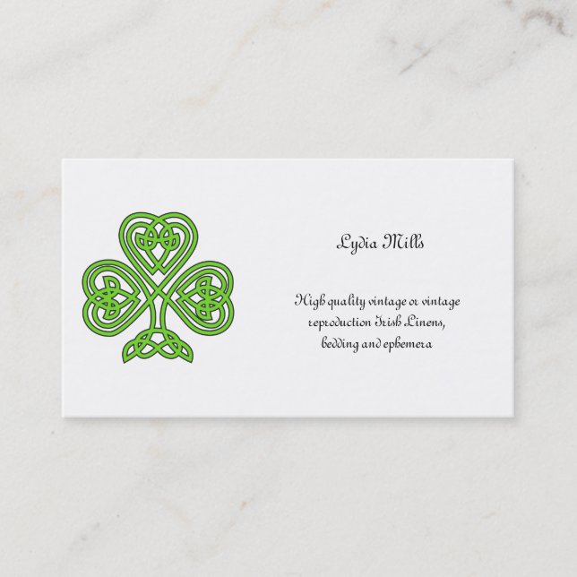 Celtic Shamrock Design Visitkort (Framsida)