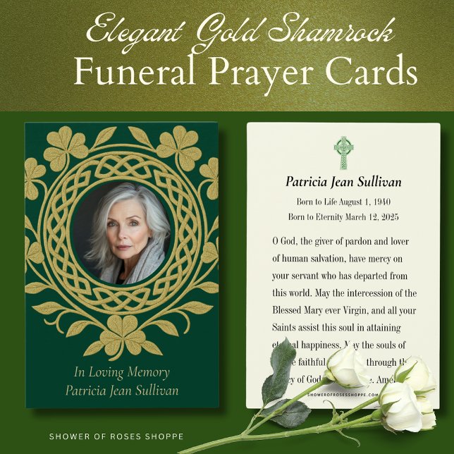 Celtic Shamrock Funeral Irish Prayer Visitkort (Skapare uppladdad)