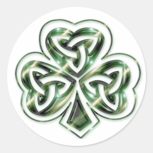 Celtic Shamrock :: Grönt Space Design Stickers Runt Klistermärke