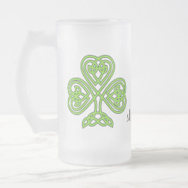 Celtic Shamrock Grönt St. Patrick Day Slainte Frostat Ölglas