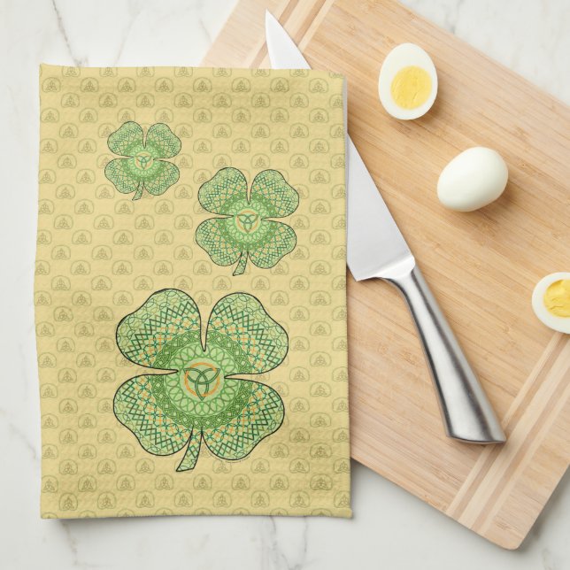 Celtic Shamrock Hand Towel Kökshandduk (Vikt i Fjärdedel)