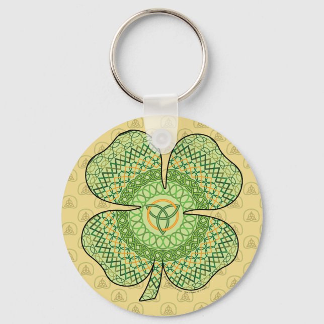 Celtic Shamrock Keychain Nyckelring (Framsida)
