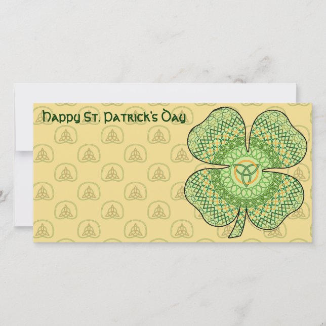 Celtic Shamrock Photo Card (Framsida)