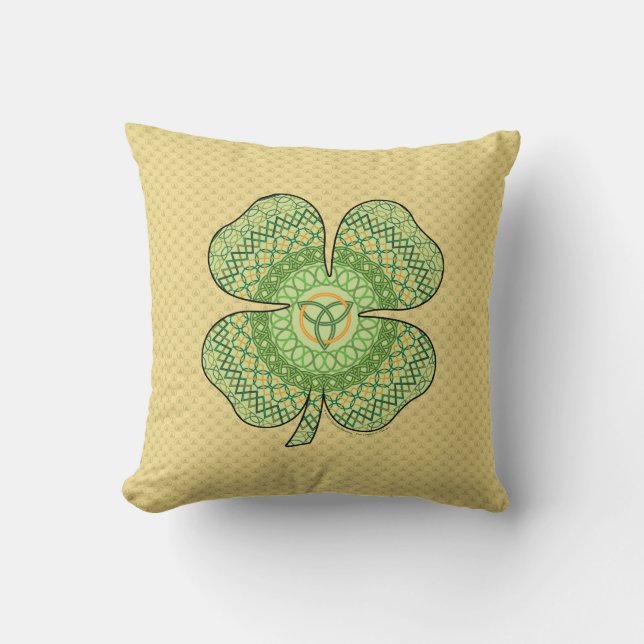 Celtic Shamrock Pillow Kudde (Framsida)