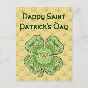Celtic Shamrock Postcard Vykort