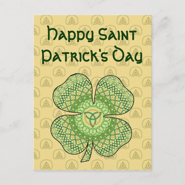 Celtic Shamrock Postcard Vykort (Framsida)