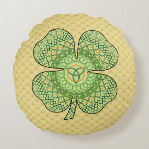 Celtic Shamrock Round Pillow Rund Kudde