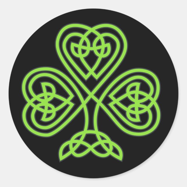 Celtic Shamrock Runt Klistermärke (Framsida)
