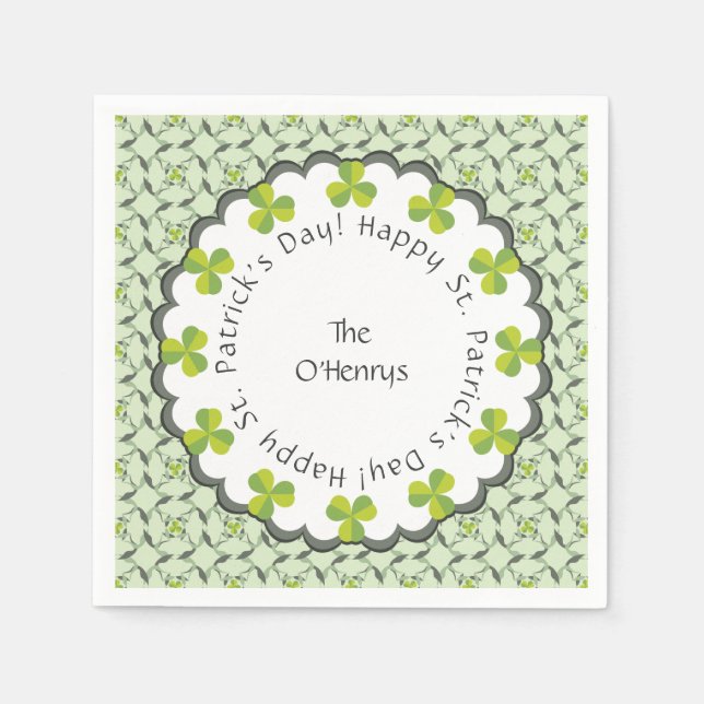 Celtic Shamrock St. Patrick Day Personlig Pappersservett (Framsidan)
