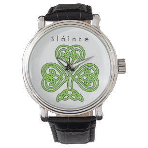 Celtic Shamrock St. Patrick Day Slainte Armbandsur