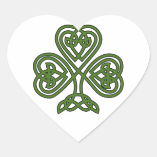 Celtic Shamrock - St patricks day Hjärtformat Klistermärke