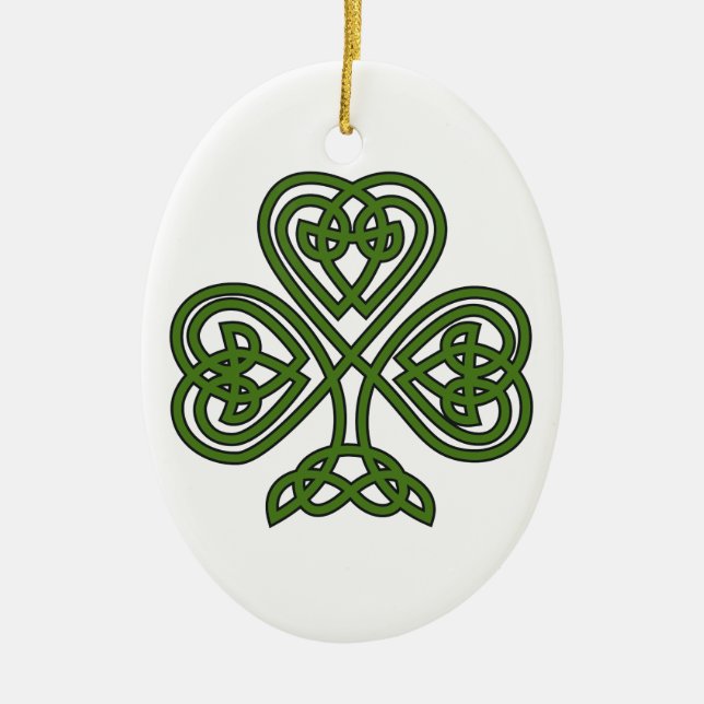 Celtic Shamrock - St patricks day Julgransprydnad Keramik (Framsidan)