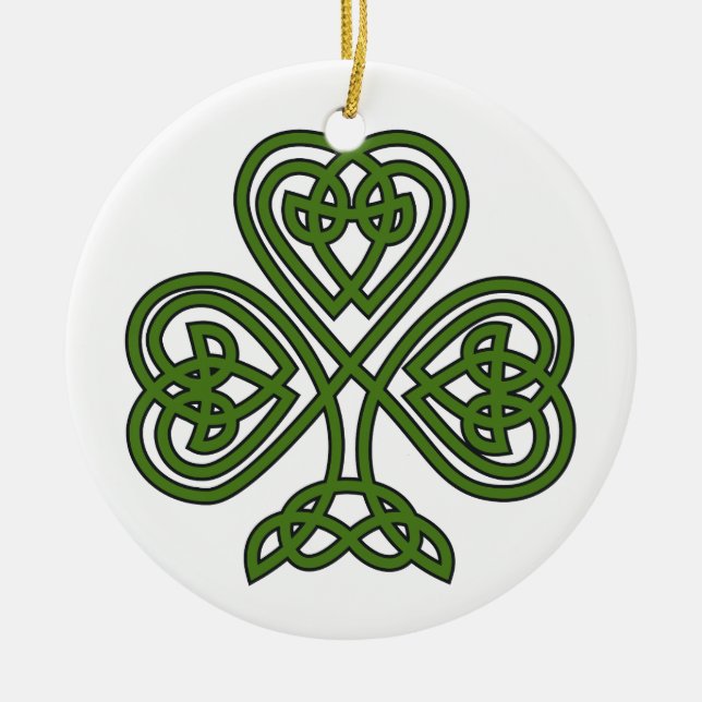 Celtic Shamrock - St patricks day Julgransprydnad Keramik (Framsidan)