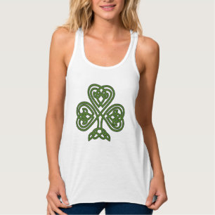 Celtic Shamrock - St patricks day Linne Med Racerback