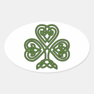 Celtic Shamrock - St patricks day Ovalt Klistermärke