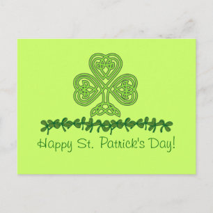 Celtic Shamrock St. Patrick's Day Postcard Vykort